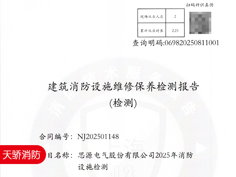 年度消防檢測報告-上海天驕消防